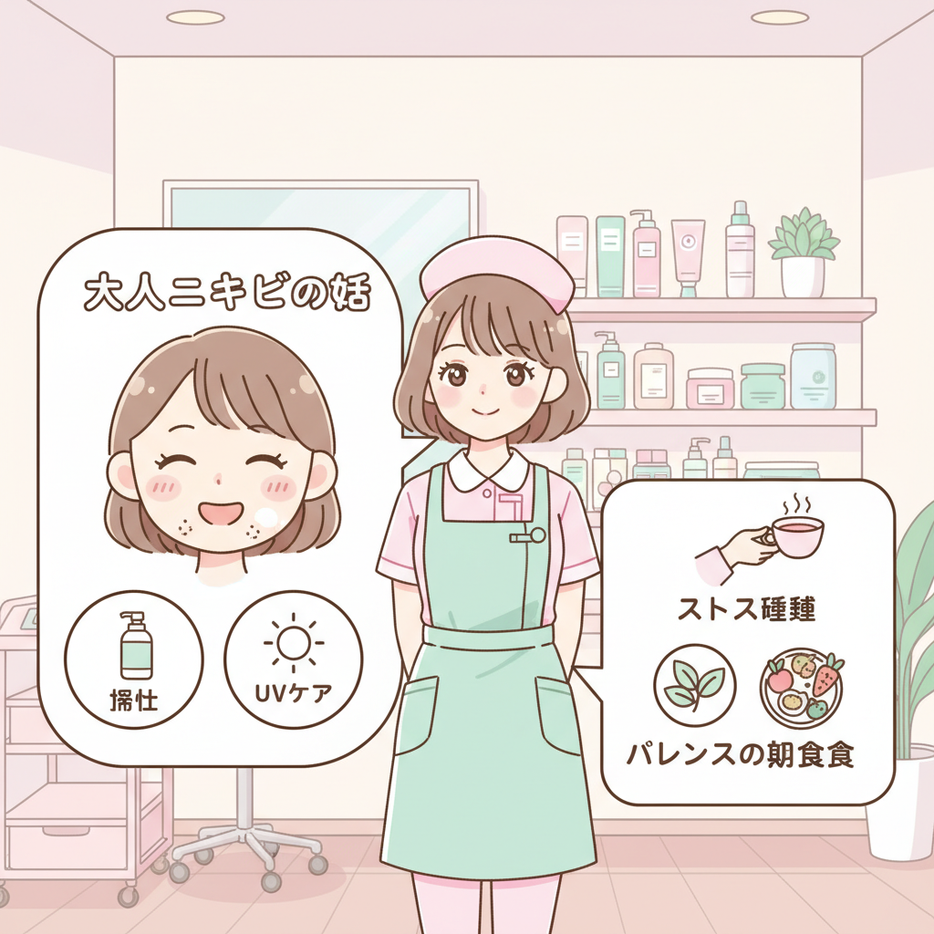 大人ニキビ スキンケア クリニックでよく聞かれた「大人ニキビ」の話 スキンケア